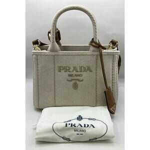 Prada Jardiniere canvas handbag beige Naturale
